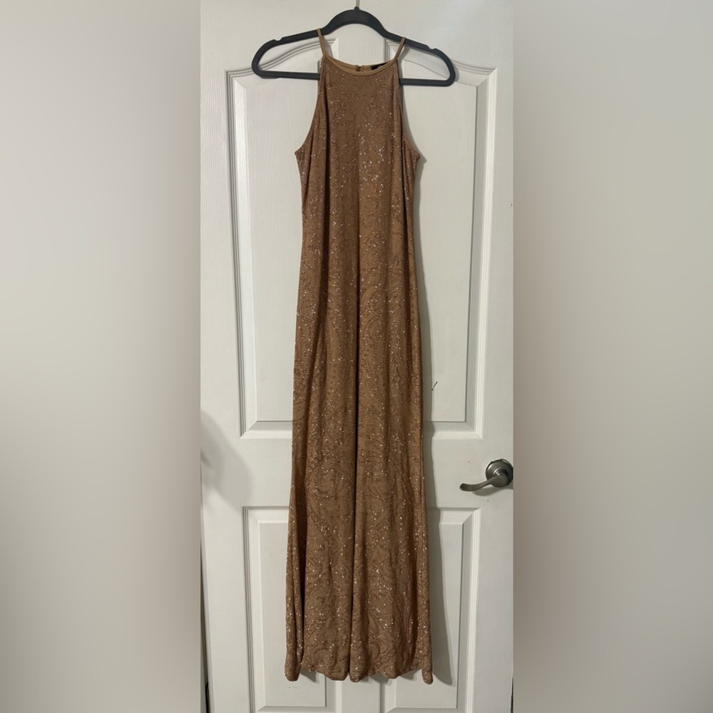 Glamorous Tan Evening Gown